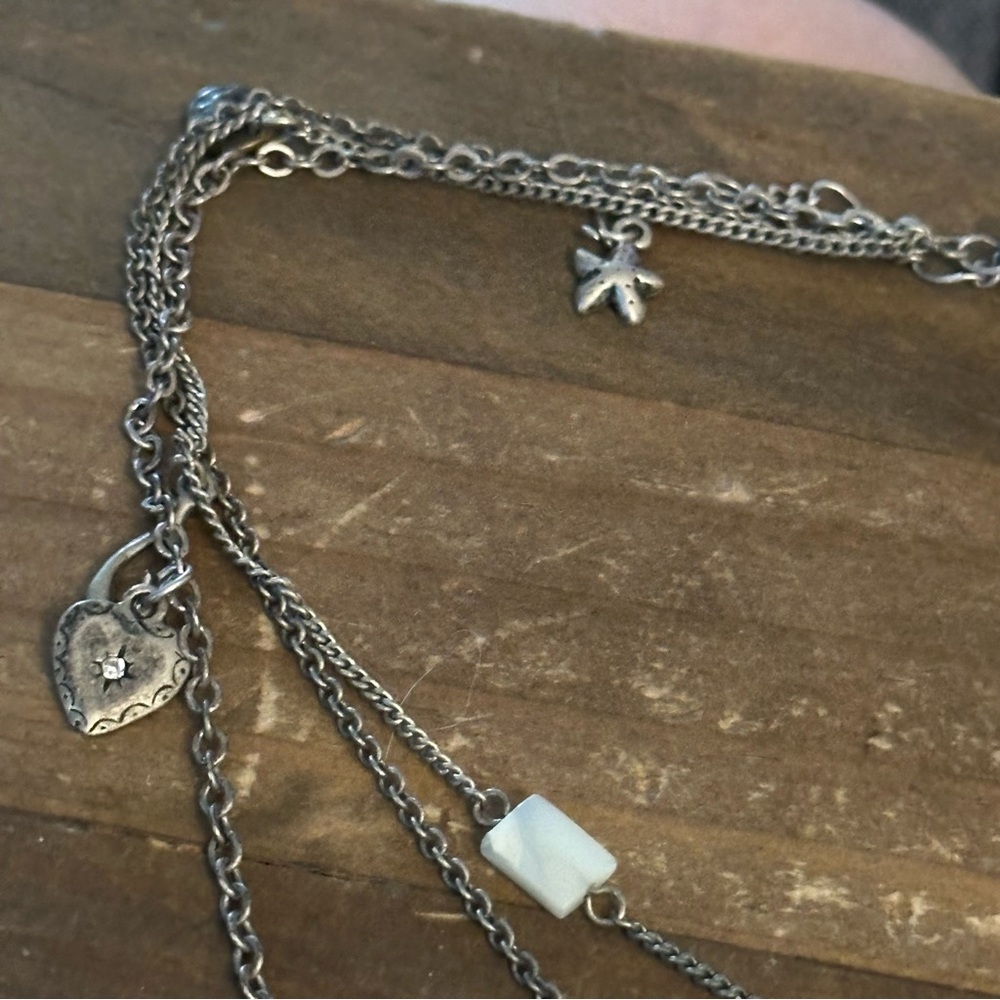 American Eagle Silver Tone Beach Theme Necklace - image 7